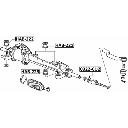 0322-CU2 - Tie Rod Axle Joint 