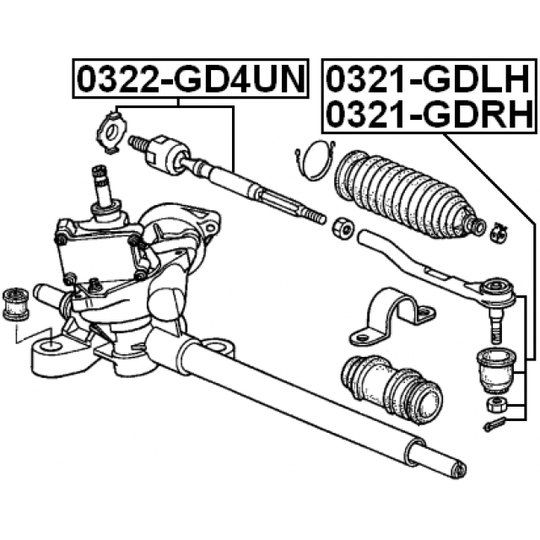 0322-GD4UN - Raidetangon pää, suora 