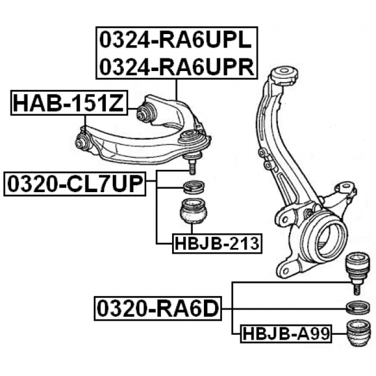 0324-RA6UPL - Track Control Arm 