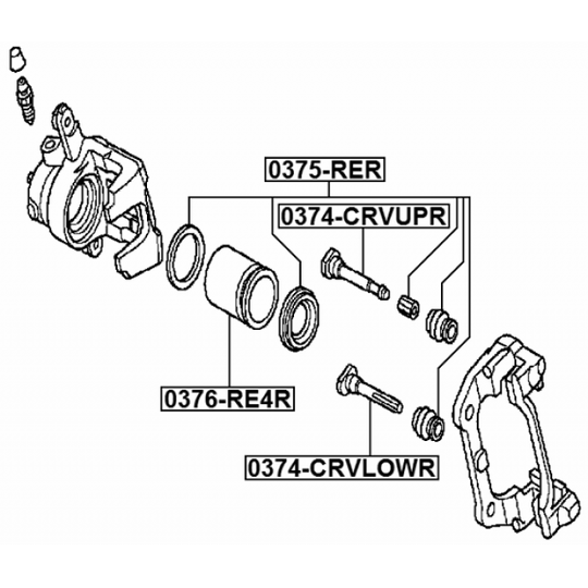 0374-CRVLOWR - Guide Bolt, brake caliper 