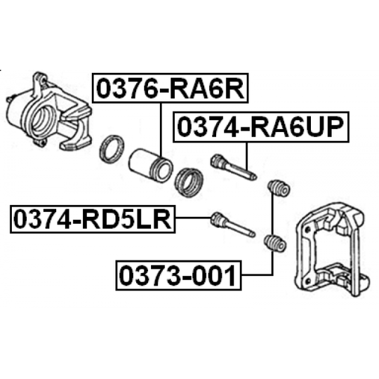 0374-RA6UP - Ohjaustappi, jarrusatula 