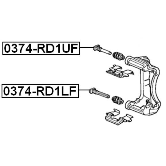 0374-RD1LF - Guide Bolt, brake caliper 