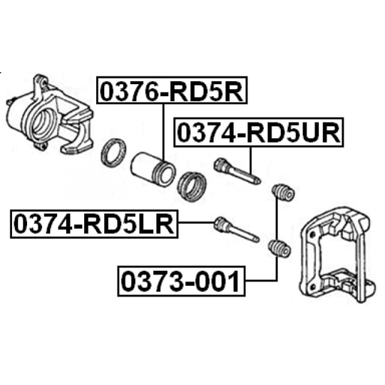 0374-RD5LR - Guide Bolt, brake caliper 