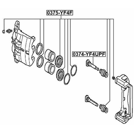 0374-YF4UPF - Guide Bolt, brake caliper 