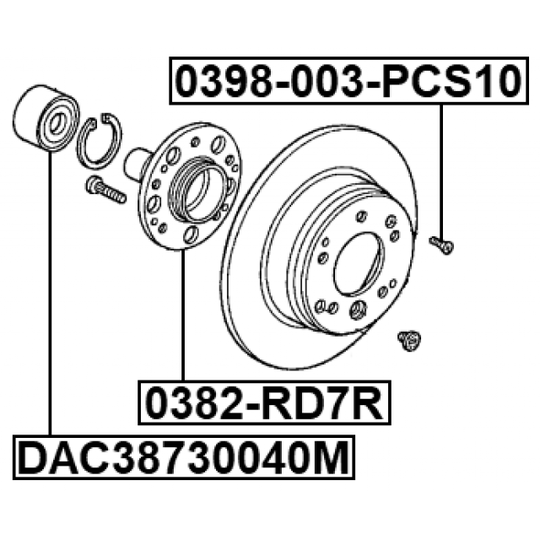 0398-003-PCS10 - Fastening Bolts, control arm 
