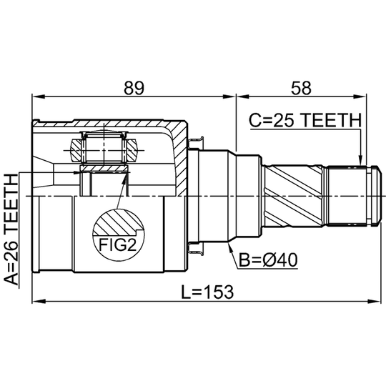 0411-A13 - Joint Kit, drive shaft 