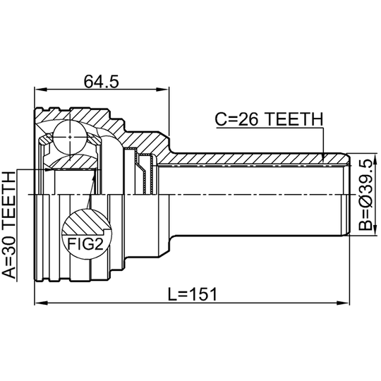 0411-V97WSHA - Joint, propshaft 