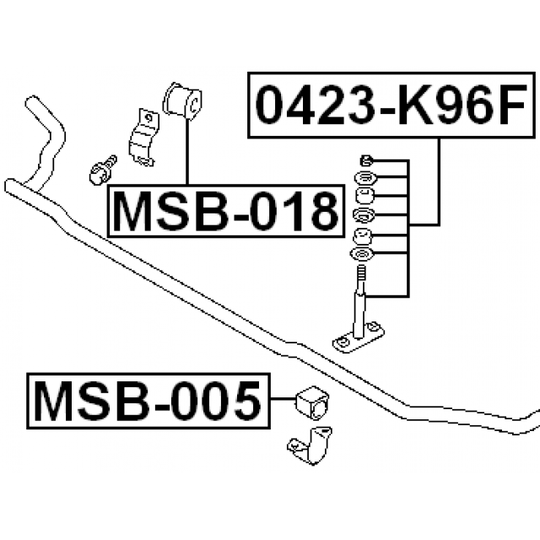 0423-K96F - Rod/Strut, stabiliser 