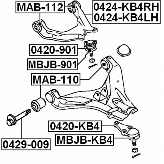 0424-KB4RH - Track Control Arm 