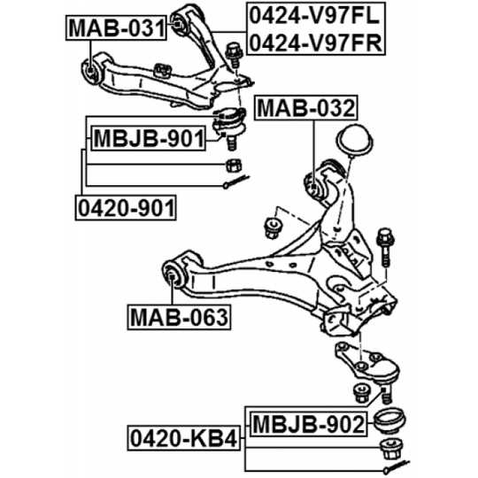 0424-V97FR - Track Control Arm 