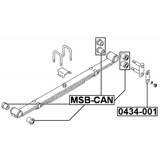 0434-001 - Bush, leaf spring 