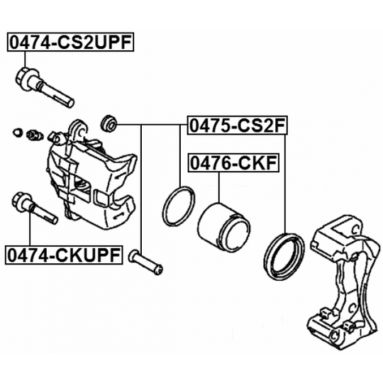 0474-CS2UPF - Guide Bolt, brake caliper 