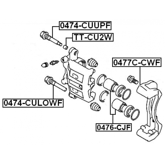 0474-CULOWF - Guide Bolt, brake caliper 