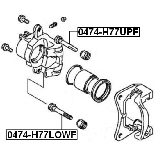 0474-H77LOWF - Guide Bolt, brake caliper 