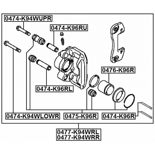 0474-K96R - Guide Bolt, brake caliper 