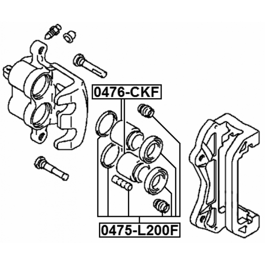 0475-L200F - Reparationssats, bromsok 