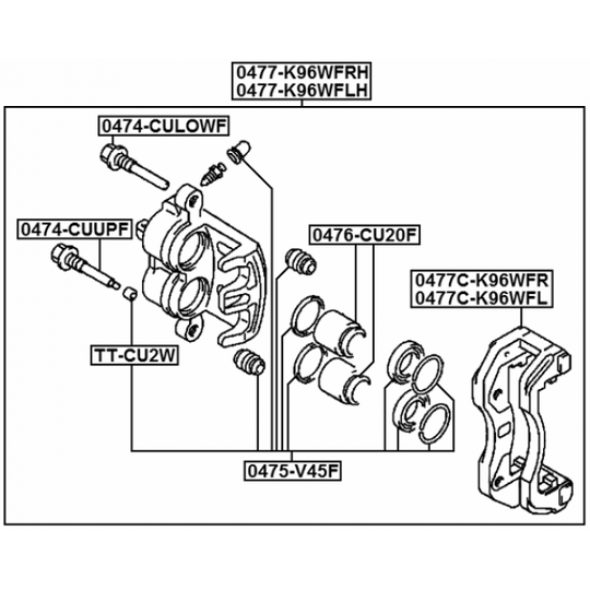 0475-V45F - Repair Kit, brake caliper 