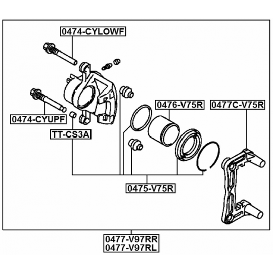 0475-V75R - Repair Kit, brake caliper 