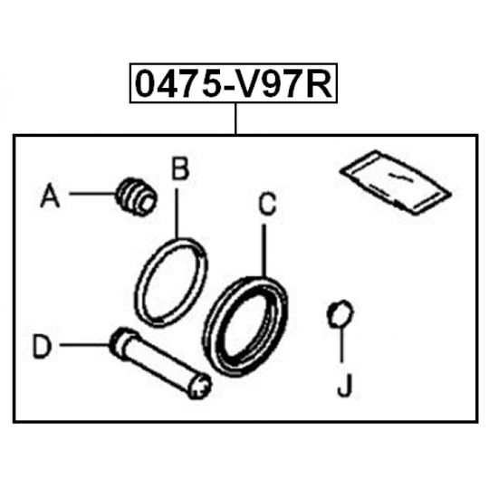 0475-V97R - Korjaussarja, jarrusatula 