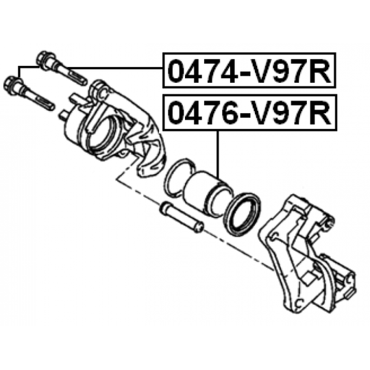 0476-V97R - Piston, brake caliper 