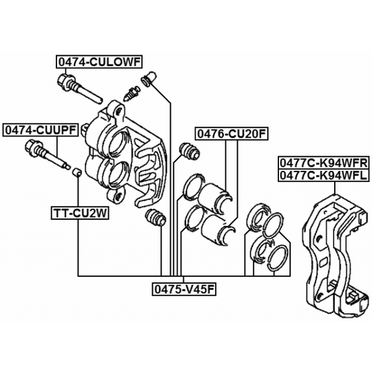 0477C-K94WFL - Brake Caliper Bracket Set 