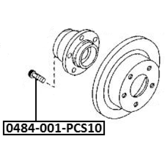 0484-001-PCS10 - Wheel Stud 