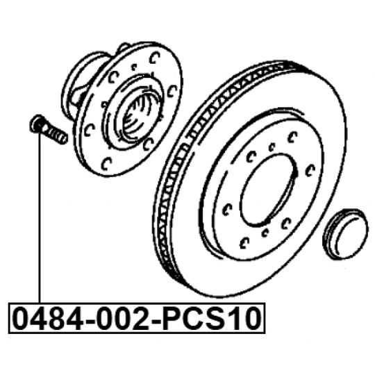 0484-002-PCS10 - Wheel Stud 