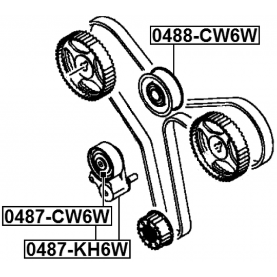 0487-CW6W - Tensioner Pulley, timing belt 