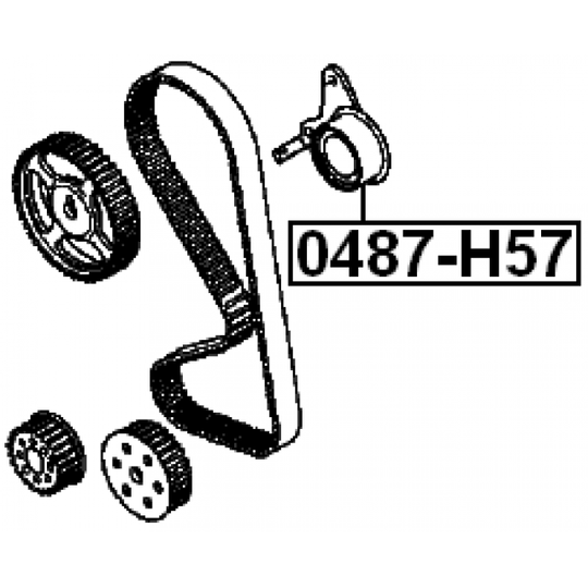 0487-H57 - Tensioner Pulley, timing belt 