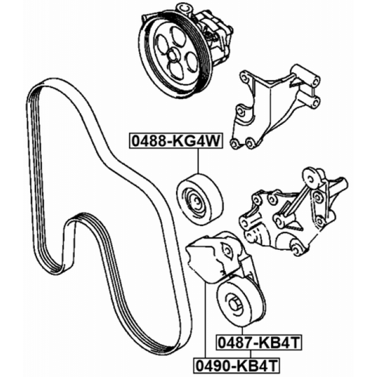 0488-KG4W - Styrrulle, flerspårsrem 