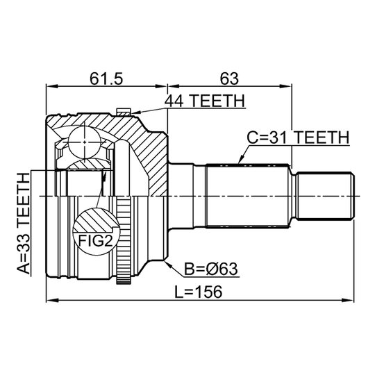 0510-ERA44 - Ledsats, drivaxel 