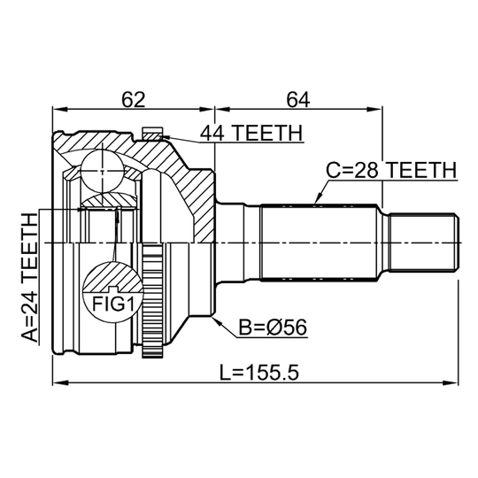 0510-TRIBA44 - Joint Kit, drive shaft 
