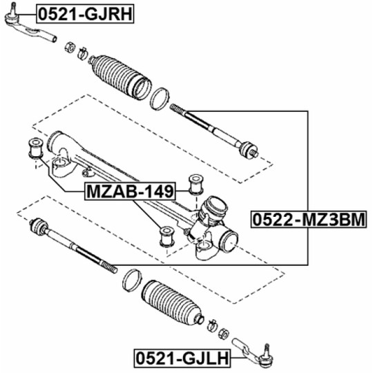 0522-MZ3BM - Tie Rod Axle Joint 