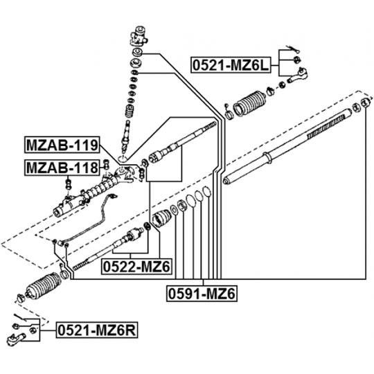0522-MZ6 - Tie Rod Axle Joint 