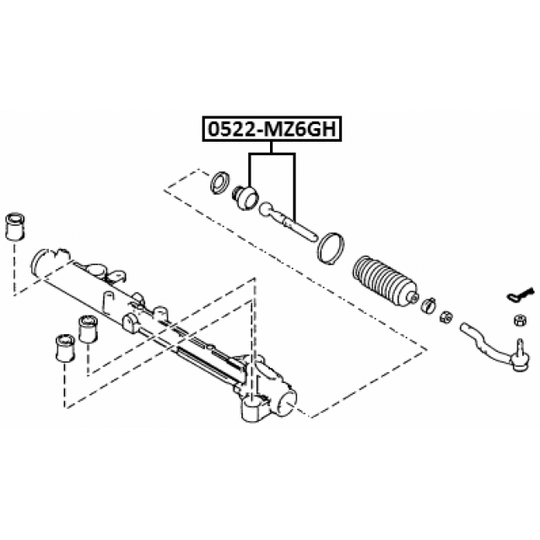 0522-MZ6GH - Tie Rod Axle Joint 