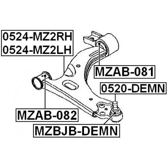 0524-MZ2LH - Track Control Arm 