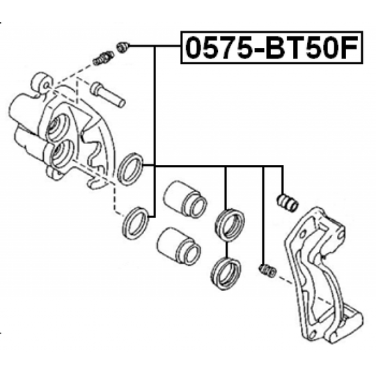 0575-BT50F - Remondikomplekt, Pidurisadul 