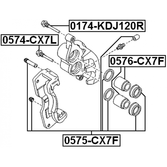 0575-CX7F - Reparationssats, bromsok 