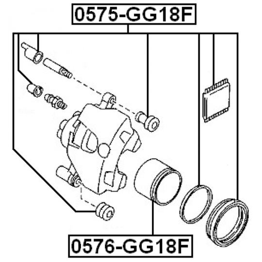 0576-GG18F - Piston, brake caliper 