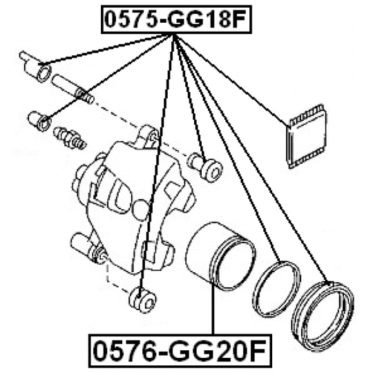 0576-GG20F - Piston, brake caliper 