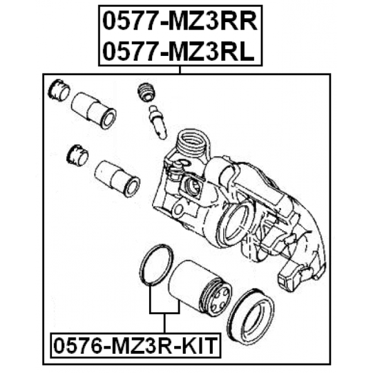 0576-MZ3R-KIT - Repair Kit, brake caliper 