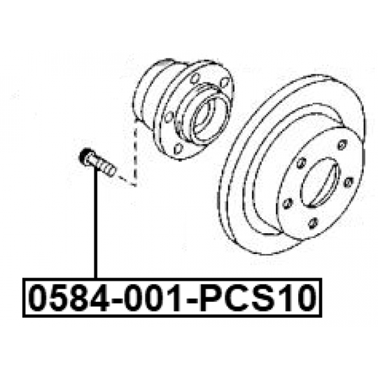 0584-001-PCS10 - Wheel Stud 