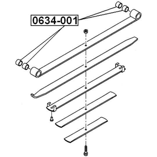 0634-001 - Bush, leaf spring 