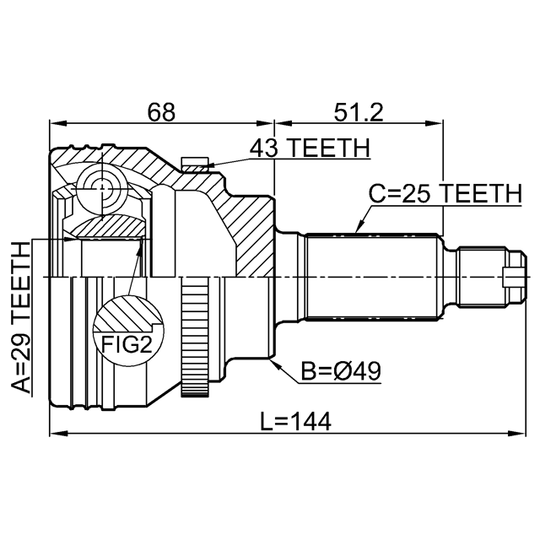0710-IGN29A43 - Joint Kit, drive shaft 