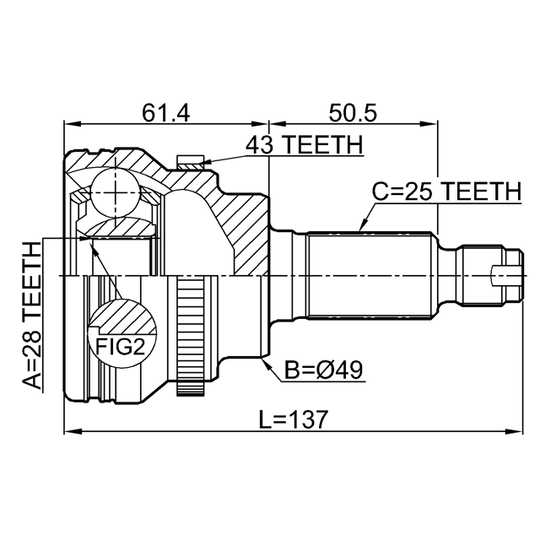 0710-IGNA43 - Joint Kit, drive shaft 