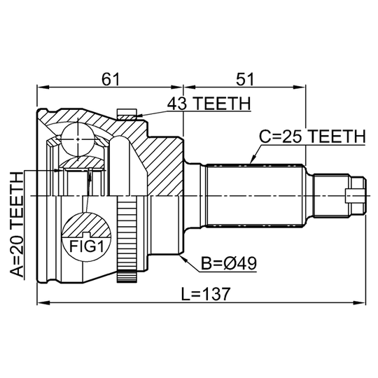 0710-RM413A43 - Joint Kit, drive shaft 