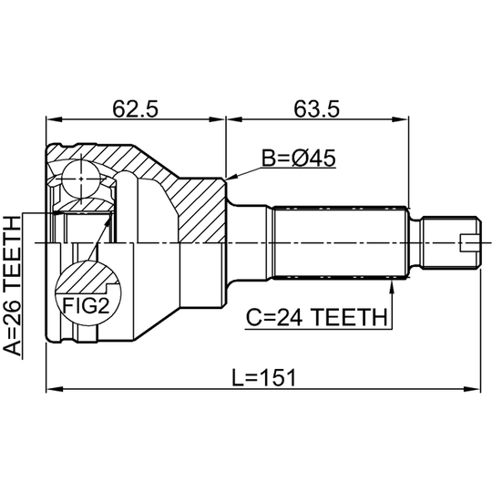 0710-SX4R - Joint Kit, drive shaft 