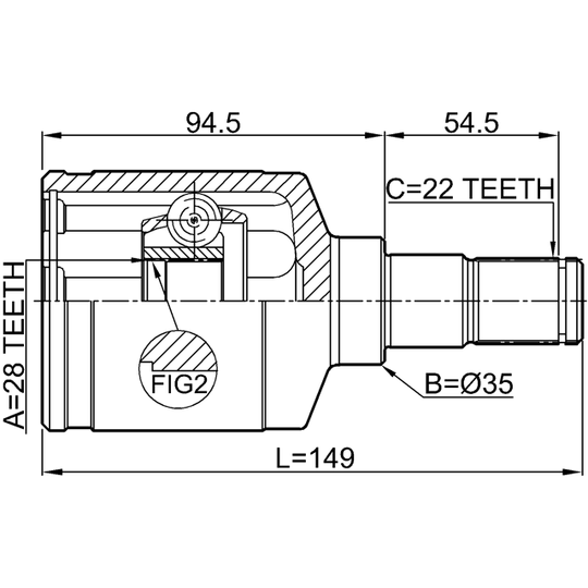 0711-RS413LH - Joint Kit, drive shaft 