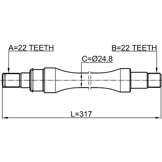 0712-RM413RH - Drive Shaft 