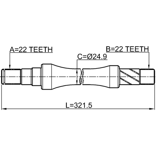 0712-RS413 - Drive Shaft 